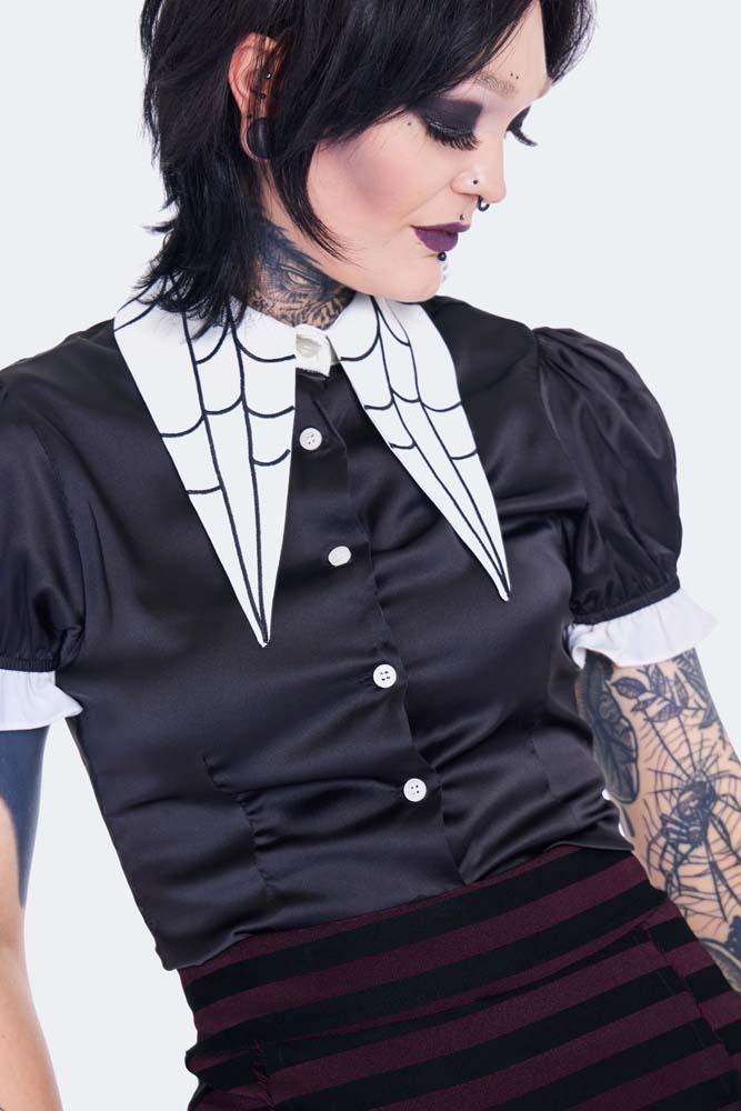 Spider Web Collar Blouse