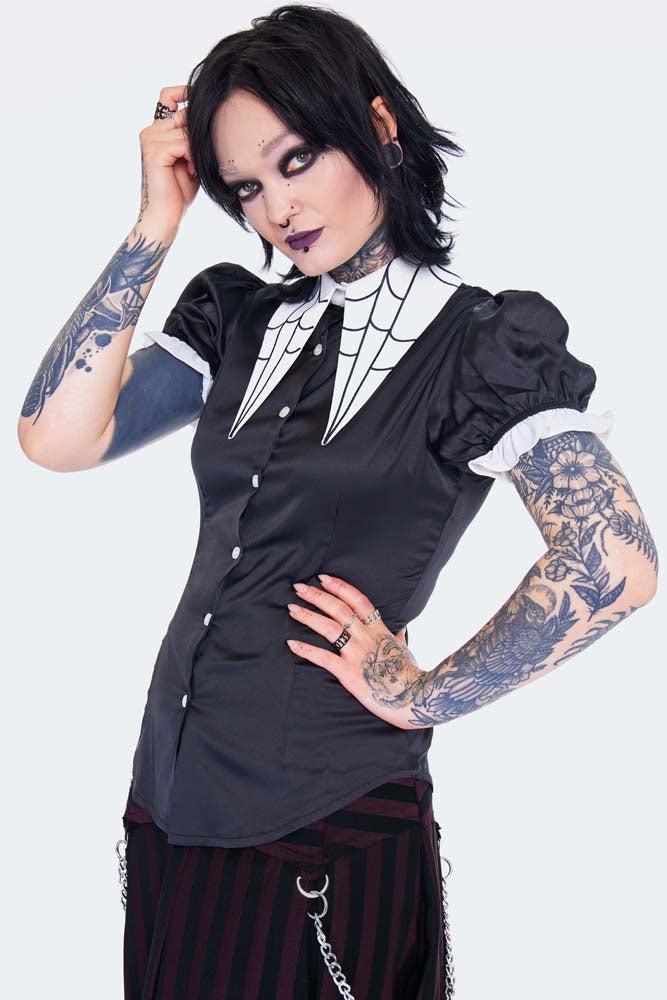 Spider Web Collar Blouse