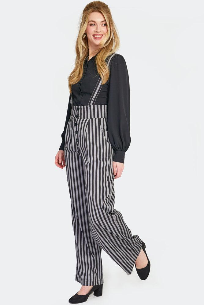 Grey Striped Trousers