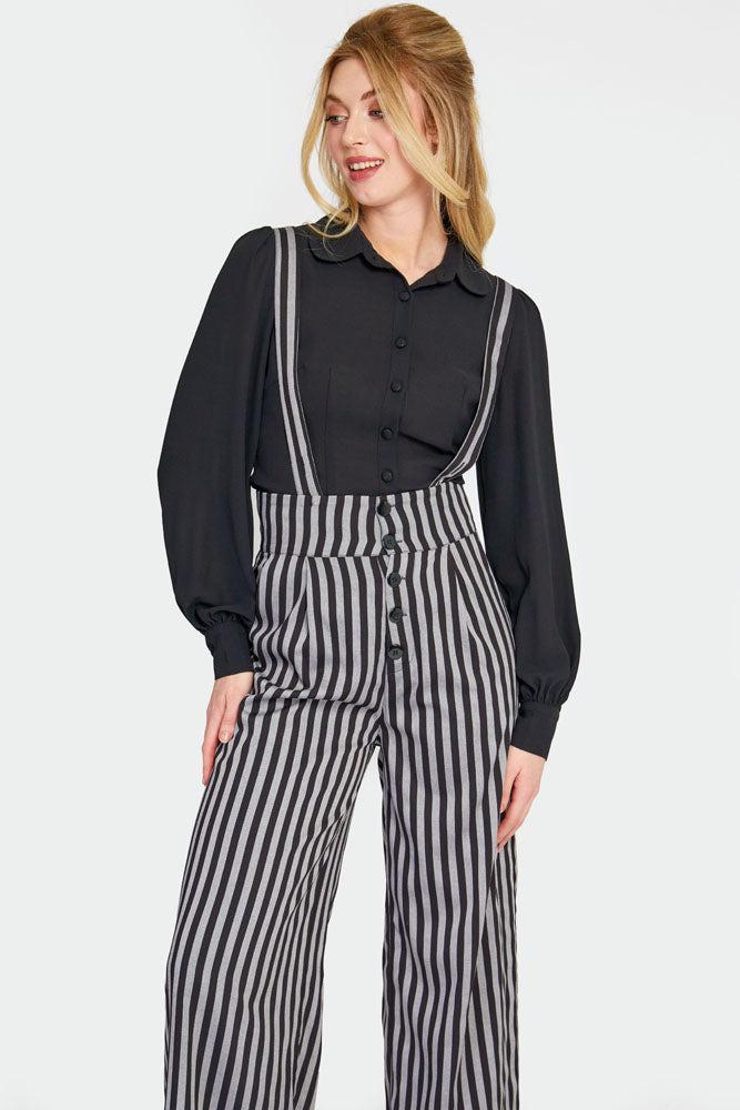 Grey Striped Trousers