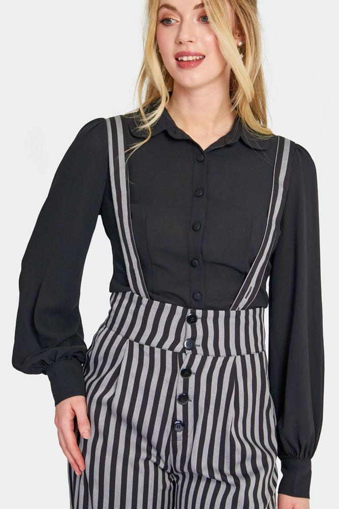 Grey Striped Trousers