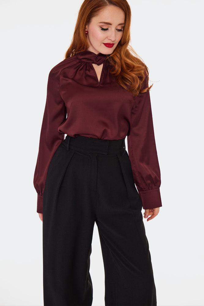 50s Wide Leg Pleated Trousers