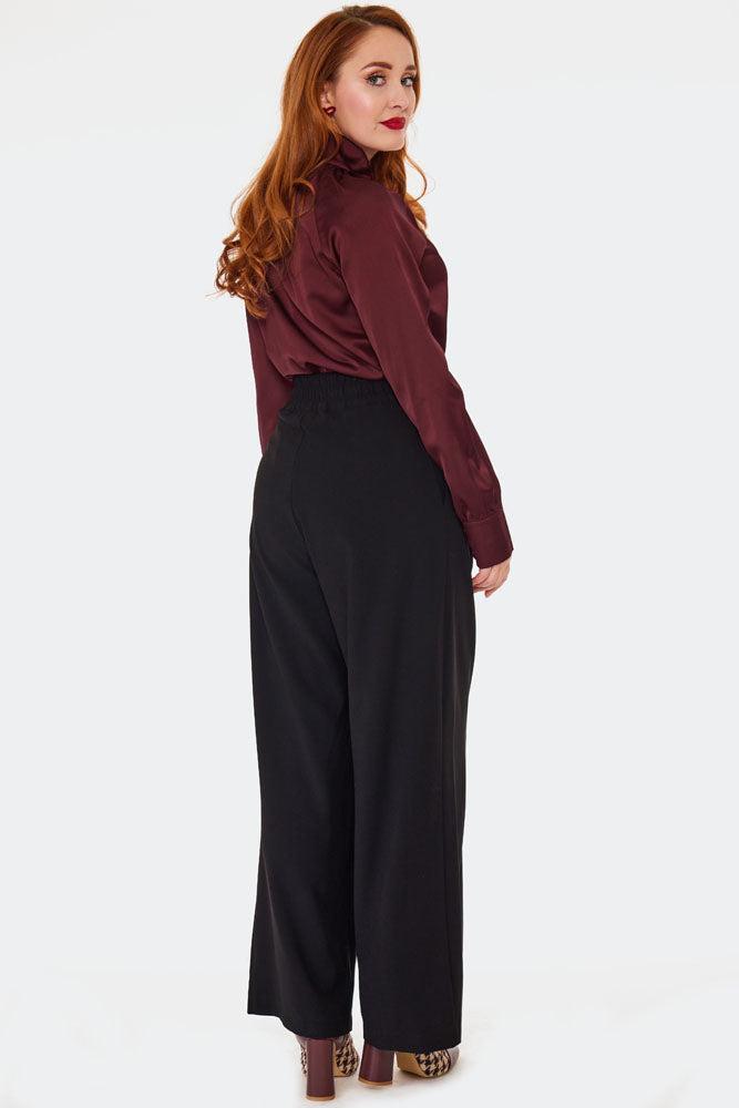 50s Wide Leg Pleated Trousers