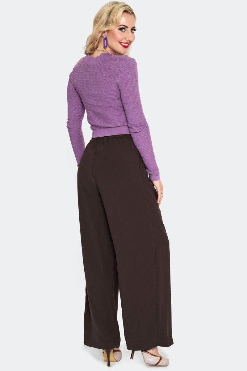 50s Wide Leg Pleated Trousers