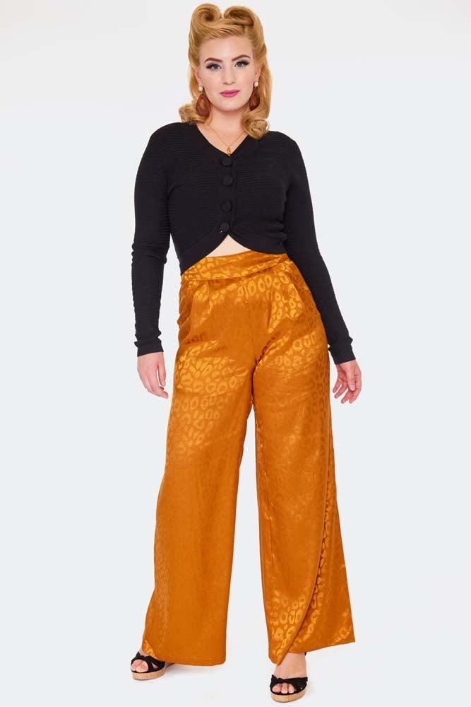 Leopard Pattern Wide Trousers