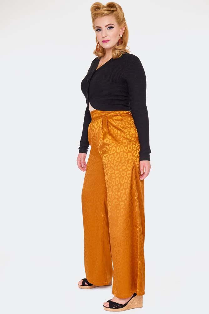Leopard Pattern Wide Trousers