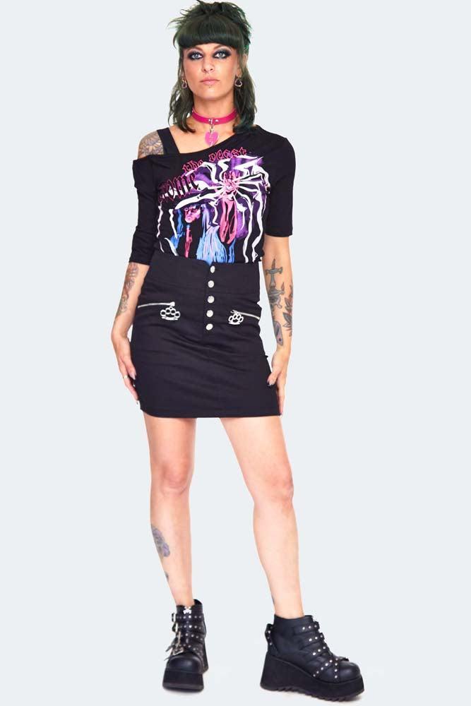 Twill Knuckleduster Mini Skirt