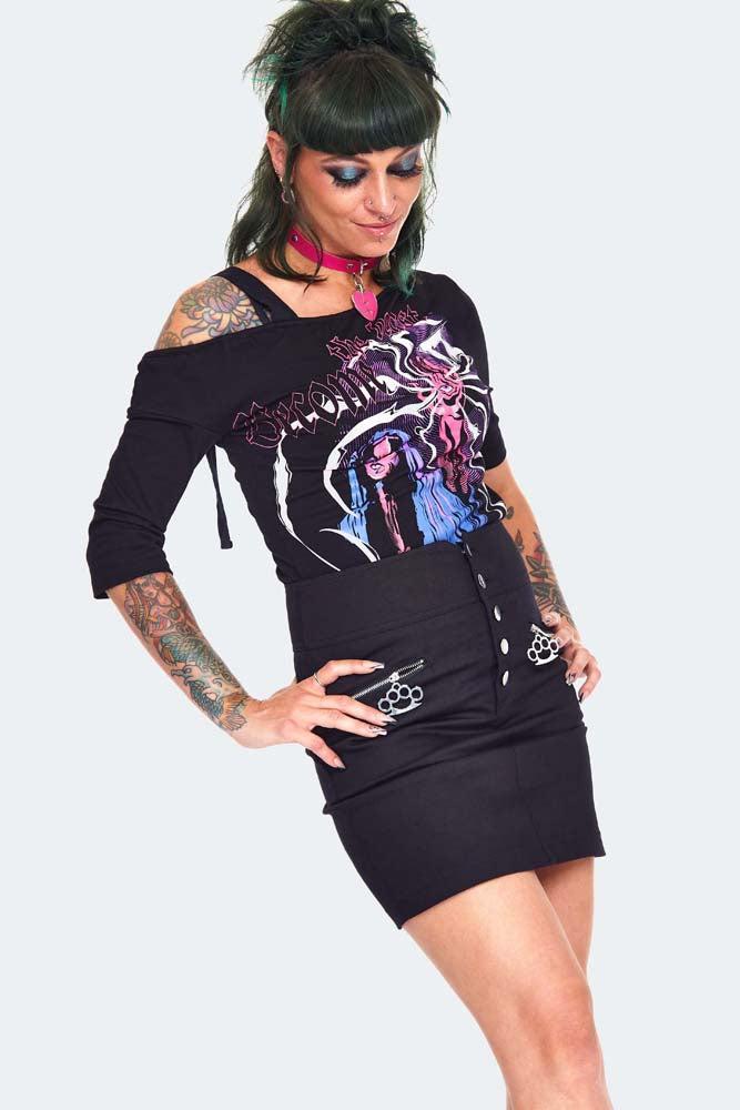 Twill Knuckleduster Mini Skirt