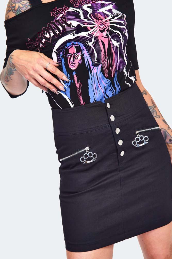 Twill Knuckleduster Mini Skirt