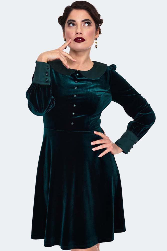 Velvet Collar Mini Dress