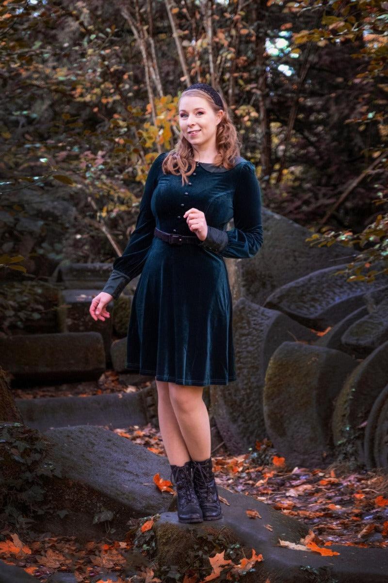 Velvet Collar Mini Dress