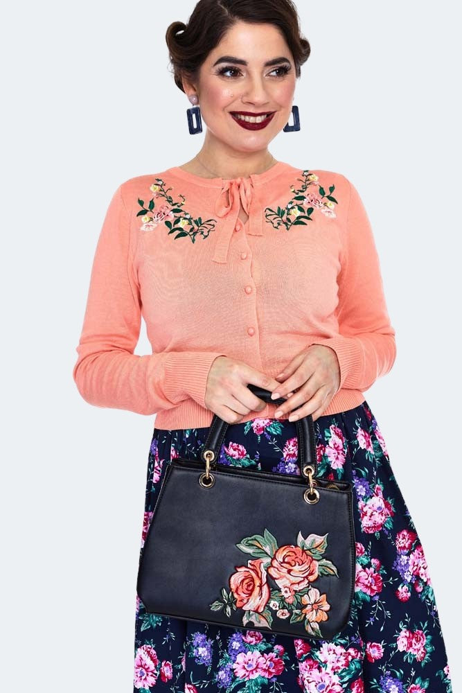 Vintage Floral Embroidered Day Bag