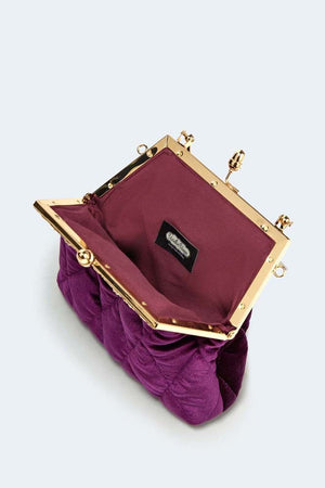 Vintage Velvet Frame Clasp Bag