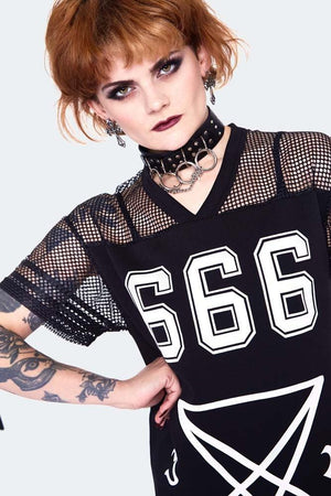 666 Team Support Jersey Dress-Jawbreaker-Dark Fashion Clothing