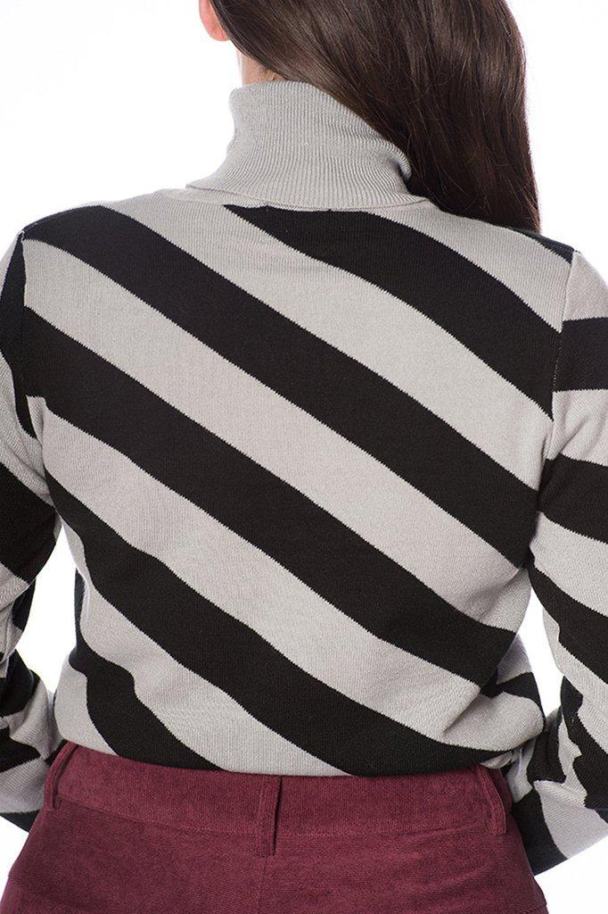 80s Diagonal Stripe Jumper-Banned-Dark Fashion Clothing