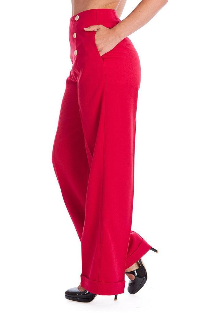 Adventures Ahead Button Trouser-Banned-Dark Fashion Clothing