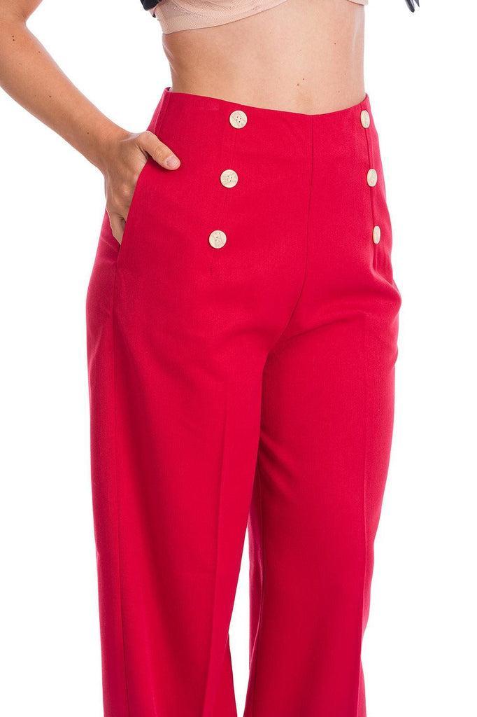 Adventures Ahead Button Trouser-Banned-Dark Fashion Clothing