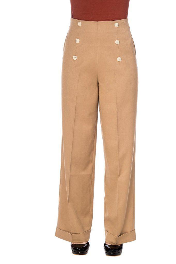 Adventures Ahead Button Trouser-Banned-Dark Fashion Clothing