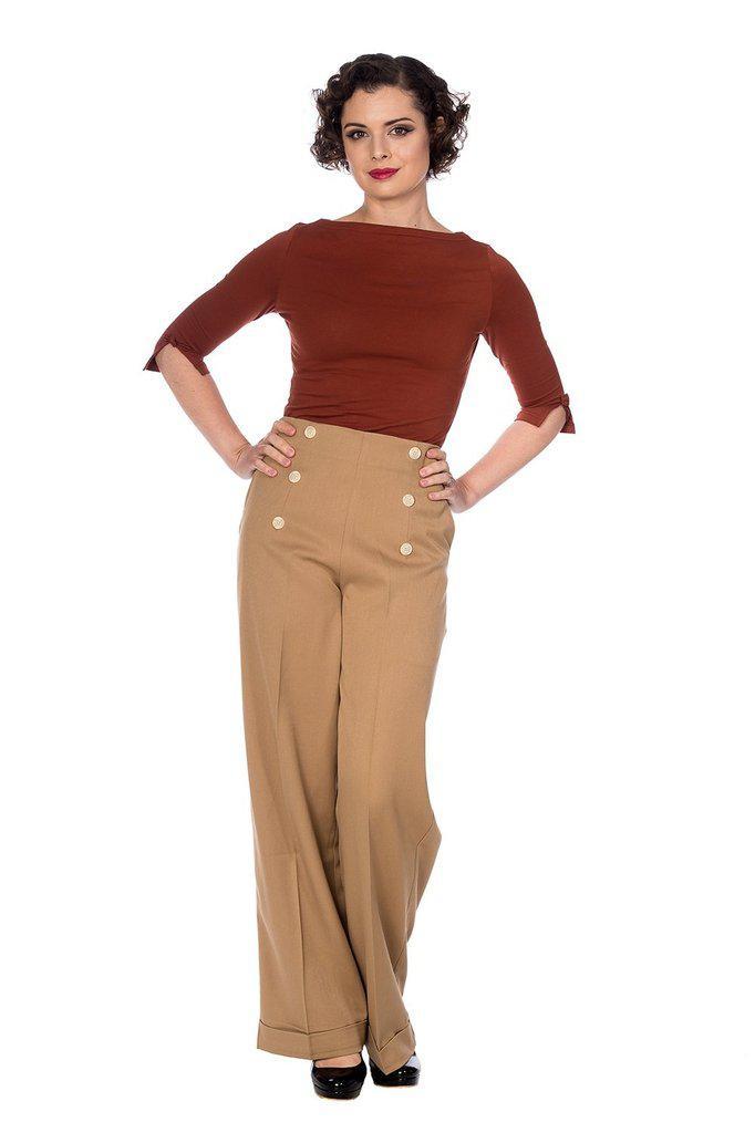 Adventures Ahead Button Trouser-Banned-Dark Fashion Clothing