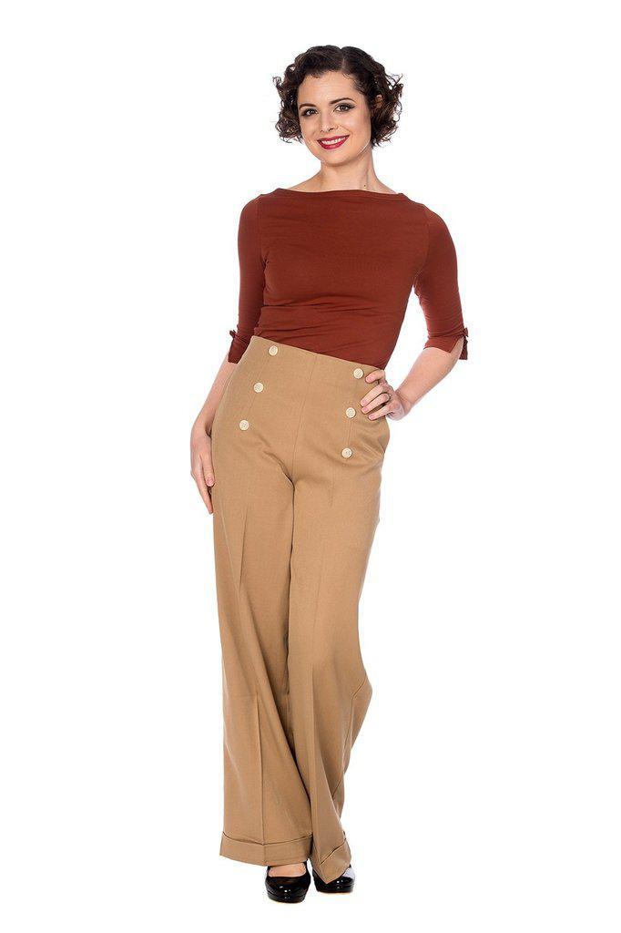 Adventures Ahead Button Trouser-Banned-Dark Fashion Clothing