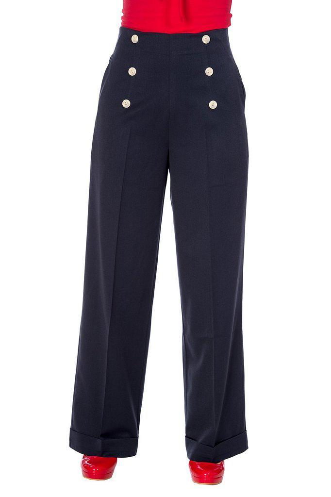 Adventures Ahead Button Trouser-Banned-Dark Fashion Clothing
