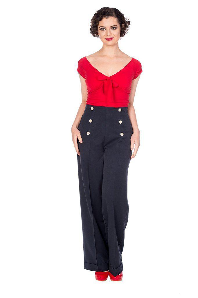 Adventures Ahead Button Trouser-Banned-Dark Fashion Clothing