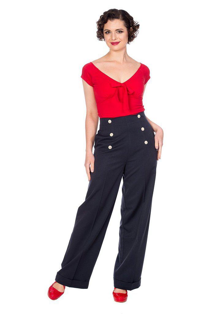 Adventures Ahead Button Trouser-Banned-Dark Fashion Clothing