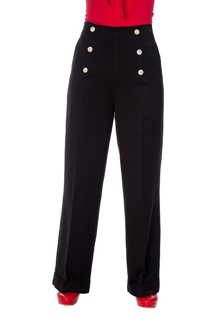 Adventures Ahead Button Trouser-Banned-Dark Fashion Clothing