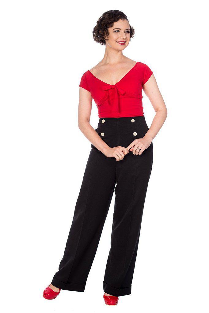 Adventures Ahead Button Trouser-Banned-Dark Fashion Clothing