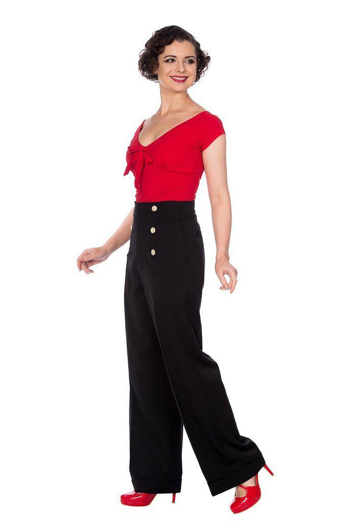 Adventures Ahead Button Trouser-Banned-Dark Fashion Clothing