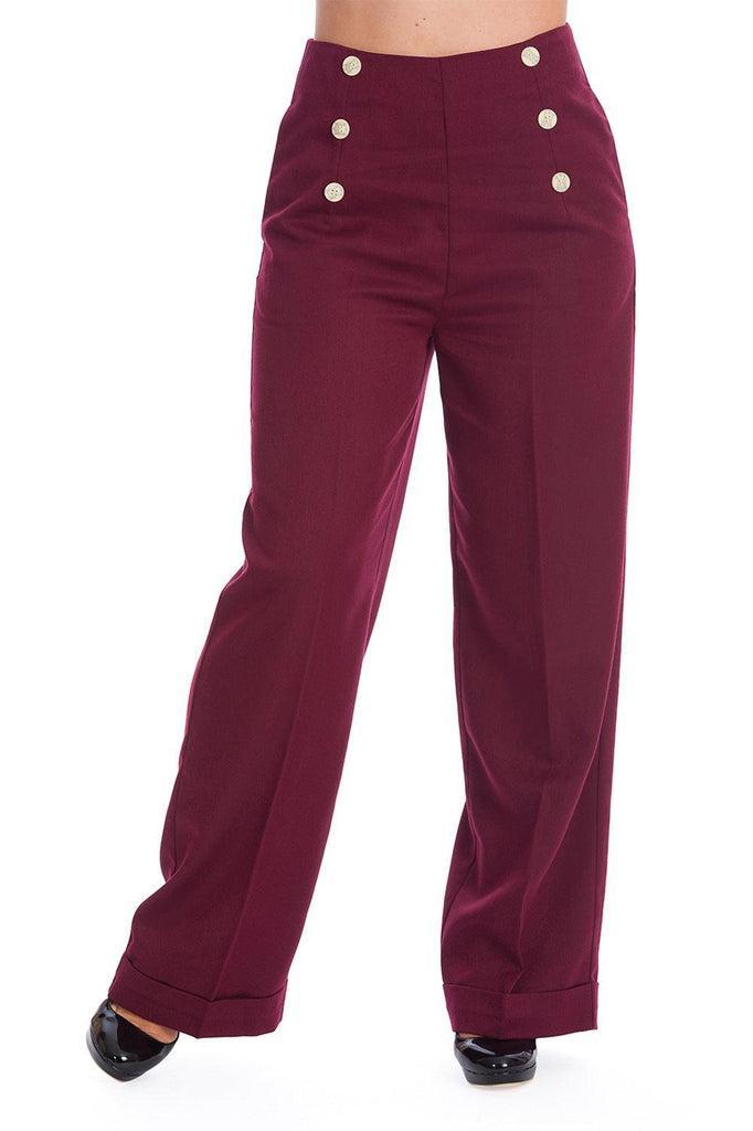 Adventures Ahead Button Trouser-Banned-Dark Fashion Clothing