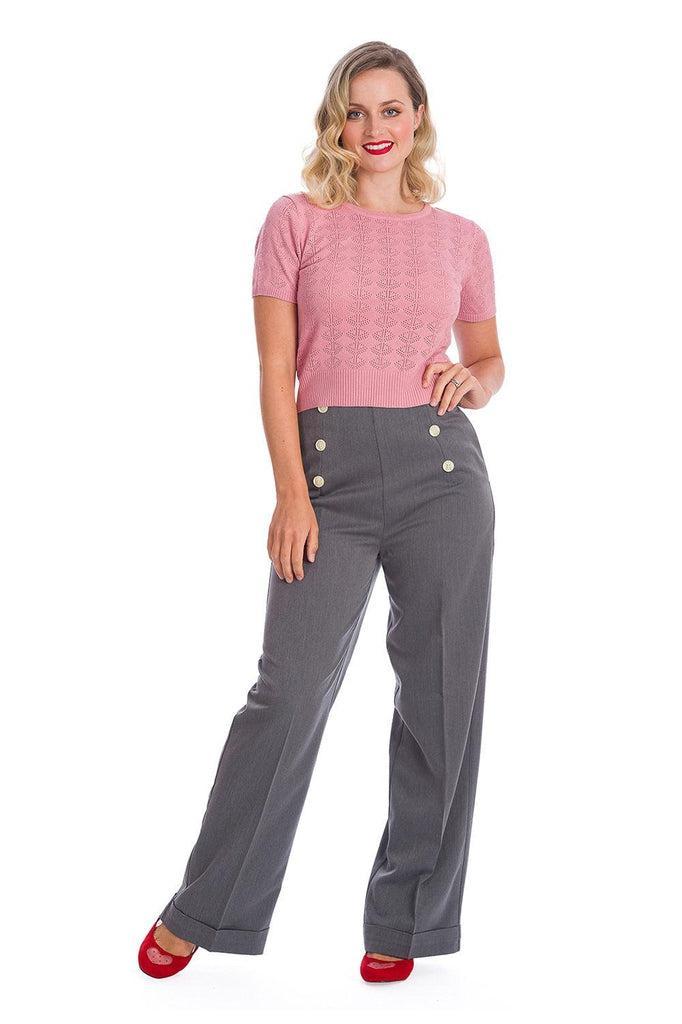 Adventures Ahead Button Trouser-Banned-Dark Fashion Clothing