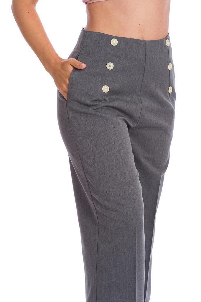 Adventures Ahead Button Trouser-Banned-Dark Fashion Clothing