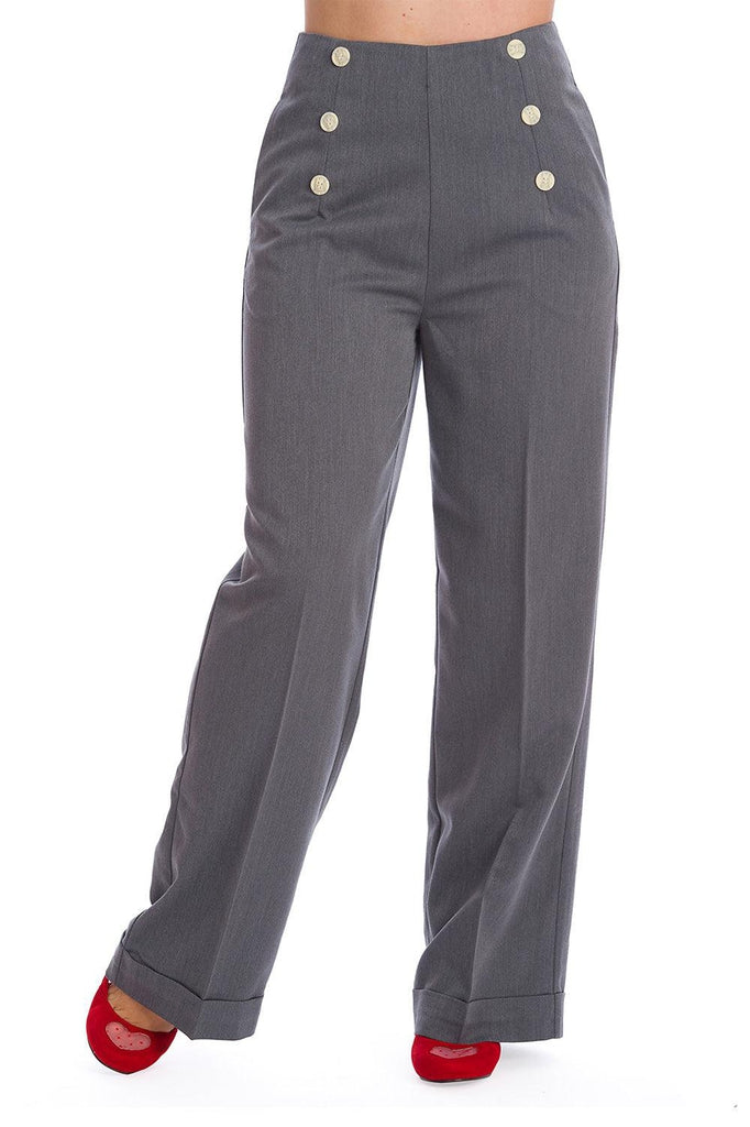 Adventures Ahead Button Trouser-Banned-Dark Fashion Clothing
