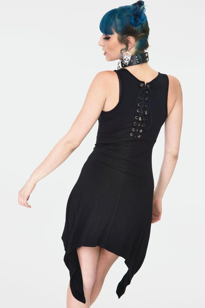 Alchemical Recipe Witchy Dress With Back Ties-Jawbreaker-Dark Fashion Clothing