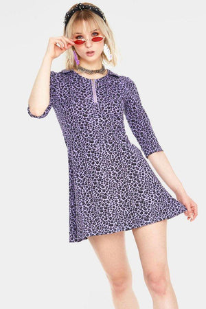 Animal Nature Leopard Mini Dress-Jawbreaker-Dark Fashion Clothing
