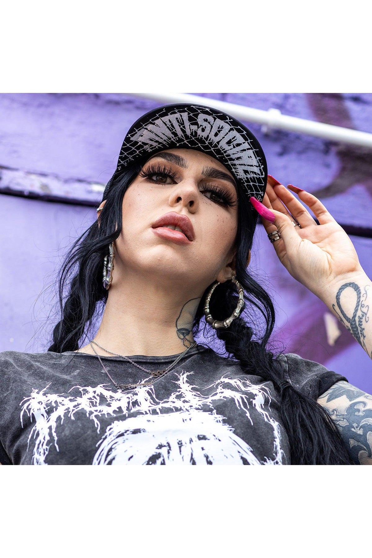 Anti Social Trucker Hat - Unisex-Toxico-Dark Fashion Clothing