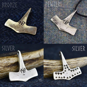 Asgard Danish Hammered Hammer Pendant – Pewter or Silver-Asgard-Dark Fashion Clothing