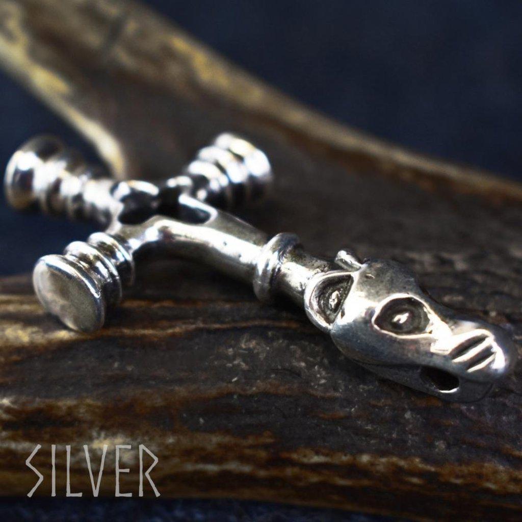 Asgard Dragon Hammer Pendant – Pewter or Silver-Asgard-Dark Fashion Clothing