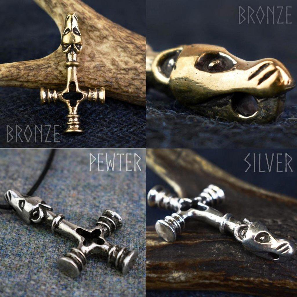 Asgard Dragon Hammer Pendant – Pewter or Silver-Asgard-Dark Fashion Clothing