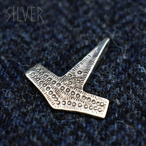 Asgard Hammered Hammer Pendant - Silver-Asgard-Dark Fashion Clothing