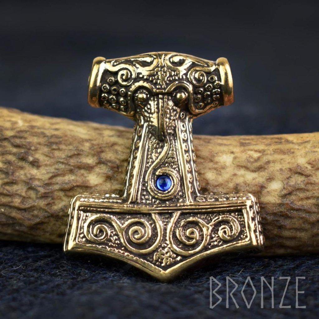 Asgard Skane Hammer - Pewter or Silver – Blue Red or Green Stones-Asgard-Dark Fashion Clothing