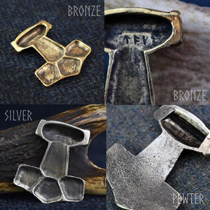 Asgard Skane Hammer - Pewter or Silver – Blue Red or Green Stones-Asgard-Dark Fashion Clothing