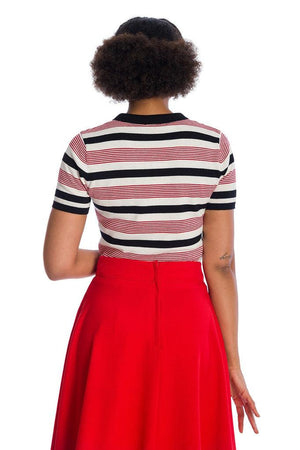 Audry Stripe Top-Banned-Dark Fashion Clothing