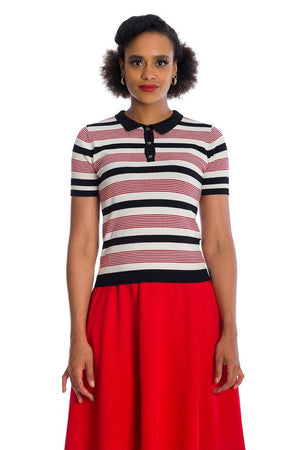 Audry Stripe Top-Banned-Dark Fashion Clothing