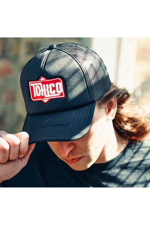 Badge Trucker Hat-Toxico-Dark Fashion Clothing