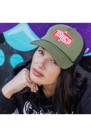 Badge Trucker Hat-Toxico-Dark Fashion Clothing