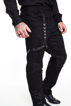 Black Trouser with Contrast Panels-Jawbreaker-Dark Fashion Clothing