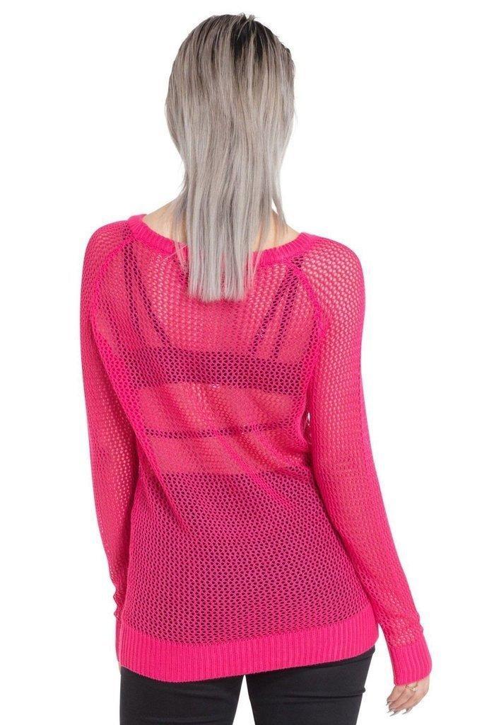 Black or Pink Mesh Sweatshirt-Jawbreaker-Dark Fashion Clothing