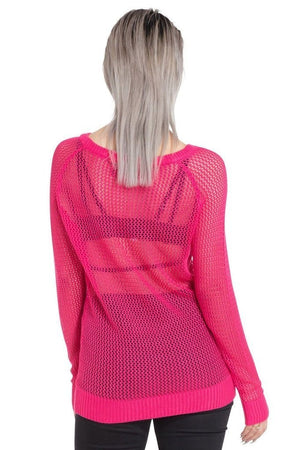 Black or Pink Mesh Sweatshirt-Jawbreaker-Dark Fashion Clothing